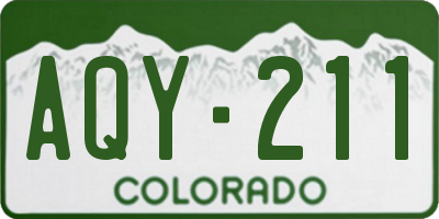 CO license plate AQY211