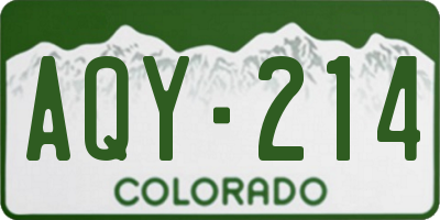 CO license plate AQY214