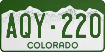 CO license plate AQY220