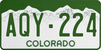 CO license plate AQY224
