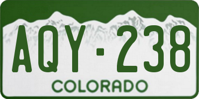 CO license plate AQY238