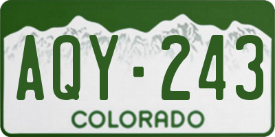 CO license plate AQY243