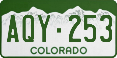 CO license plate AQY253