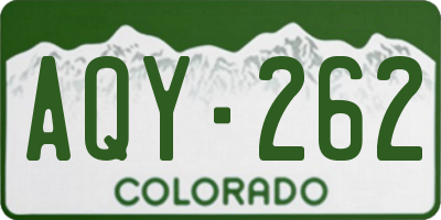 CO license plate AQY262