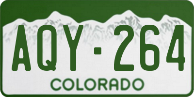 CO license plate AQY264
