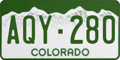 CO license plate AQY280