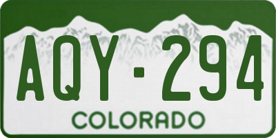 CO license plate AQY294