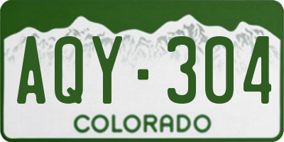 CO license plate AQY304