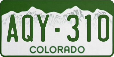 CO license plate AQY310