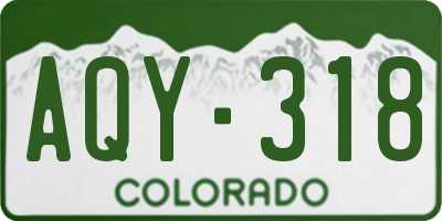 CO license plate AQY318