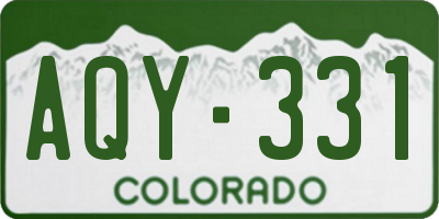 CO license plate AQY331