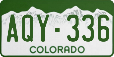 CO license plate AQY336