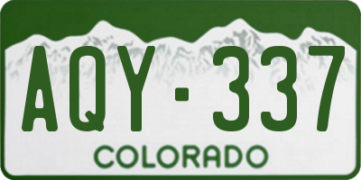 CO license plate AQY337