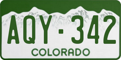 CO license plate AQY342