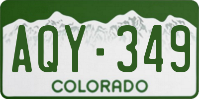 CO license plate AQY349