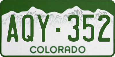 CO license plate AQY352
