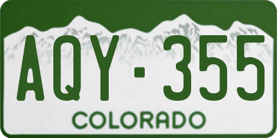 CO license plate AQY355