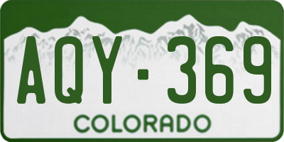 CO license plate AQY369