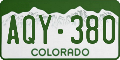 CO license plate AQY380
