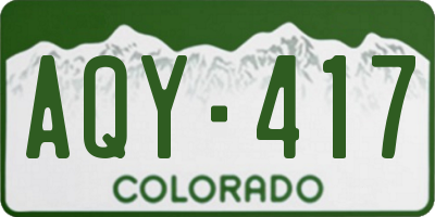 CO license plate AQY417
