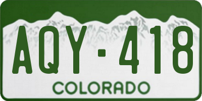 CO license plate AQY418