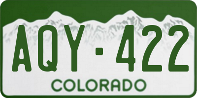 CO license plate AQY422