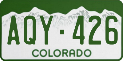 CO license plate AQY426