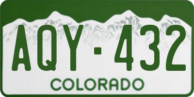CO license plate AQY432