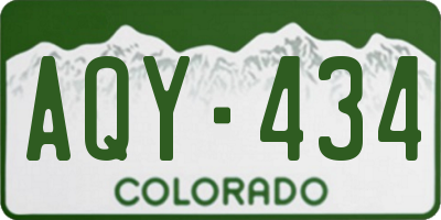 CO license plate AQY434