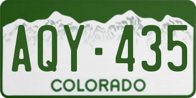 CO license plate AQY435