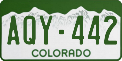CO license plate AQY442