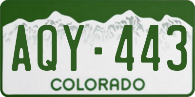 CO license plate AQY443