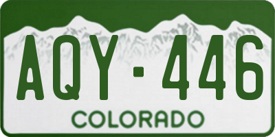 CO license plate AQY446