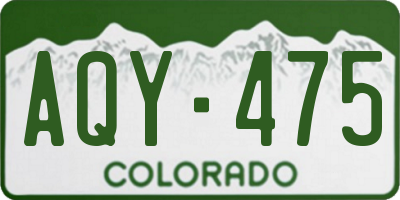 CO license plate AQY475