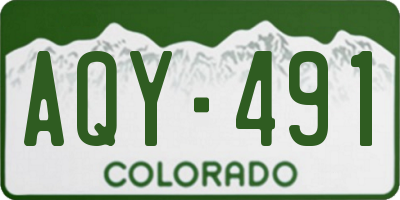 CO license plate AQY491