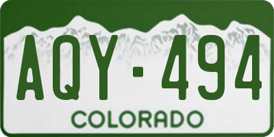 CO license plate AQY494