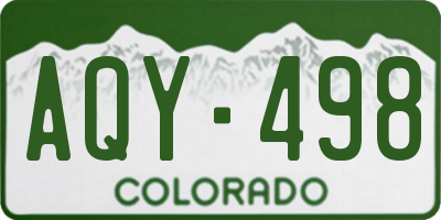 CO license plate AQY498