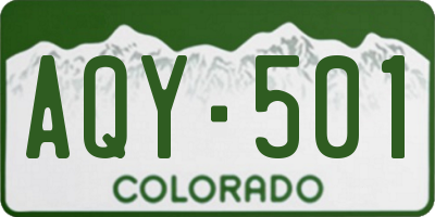 CO license plate AQY501