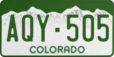 CO license plate AQY505