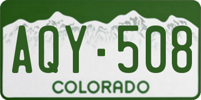 CO license plate AQY508