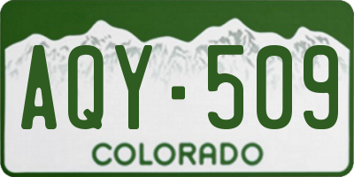 CO license plate AQY509