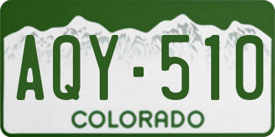 CO license plate AQY510