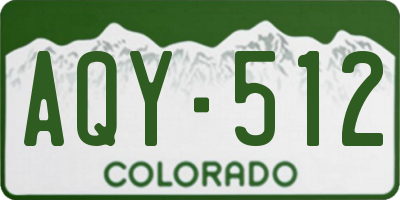 CO license plate AQY512