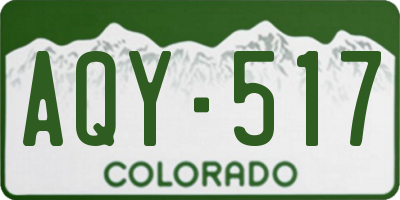 CO license plate AQY517