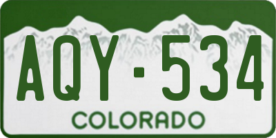 CO license plate AQY534