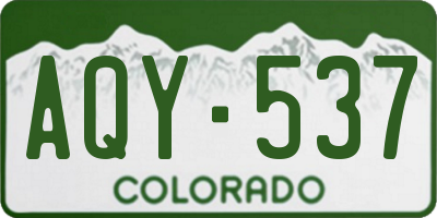 CO license plate AQY537
