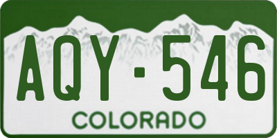 CO license plate AQY546