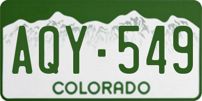 CO license plate AQY549