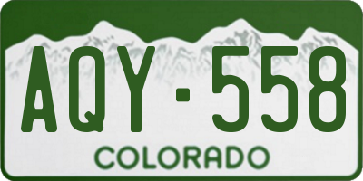 CO license plate AQY558