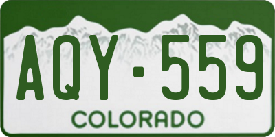 CO license plate AQY559